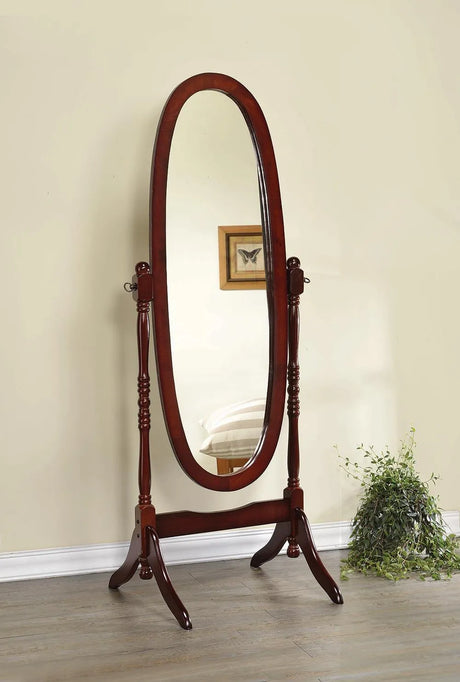 Foyet Merlot Oval Cheval Mirror by Coaster at Eve Furniture
