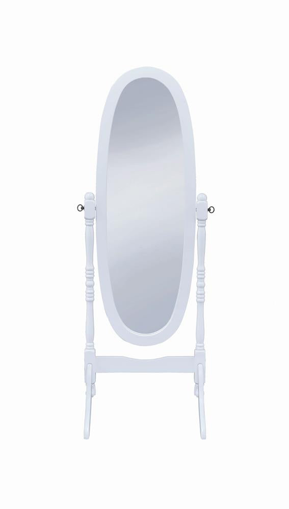 Foyet White Oval Cheval Mirror