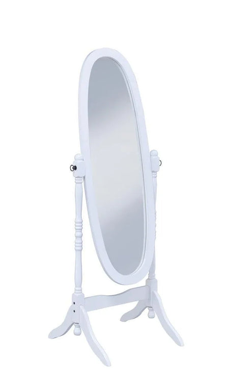 Foyet White Oval Cheval Mirror by Coaster at Eve Furniture