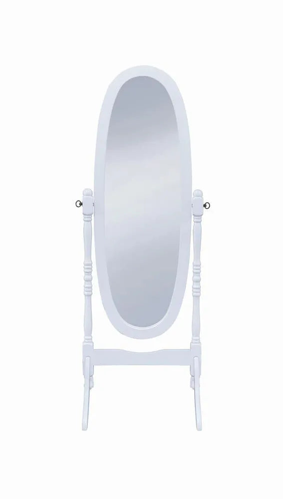Foyet White Oval Cheval Mirror by Coaster at Eve Furniture