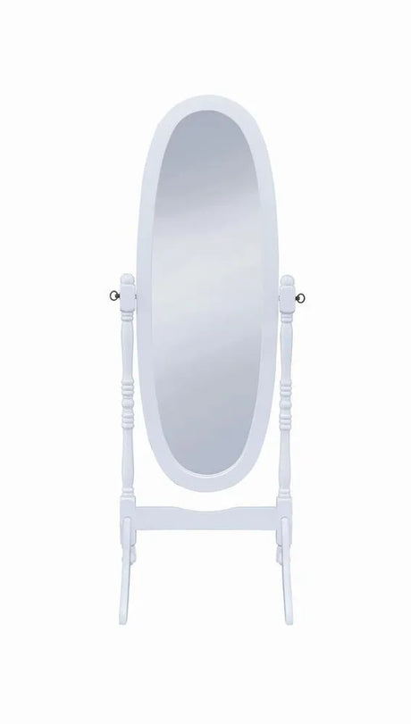 Foyet White Oval Cheval Mirror by Coaster at Eve Furniture