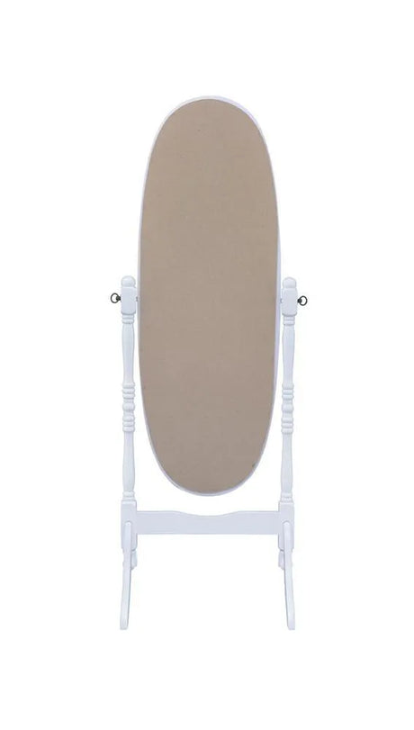 Foyet White Oval Cheval Mirror by Coaster at Eve Furniture