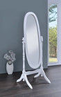 Foyet White Oval Cheval Mirror by Coaster at Eve Furniture