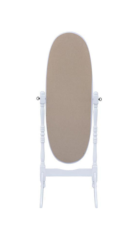 Foyet White Oval Cheval Mirror by Coaster at Eve Furniture