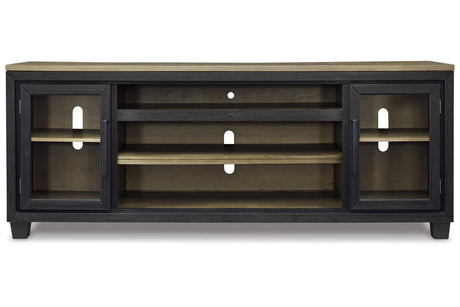 Foyland Black/Brown 83" TV Stand by Ashley at Eve Furniture