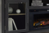 Foyland Black/Brown 83" TV Stand with Electric Fireplace by Ashley at Eve Furniture