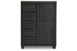Foyland Black/Brown Door Chest by Ashley at Eve Furniture