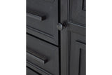 Foyland Black/Brown Door Chest by Ashley at Eve Furniture