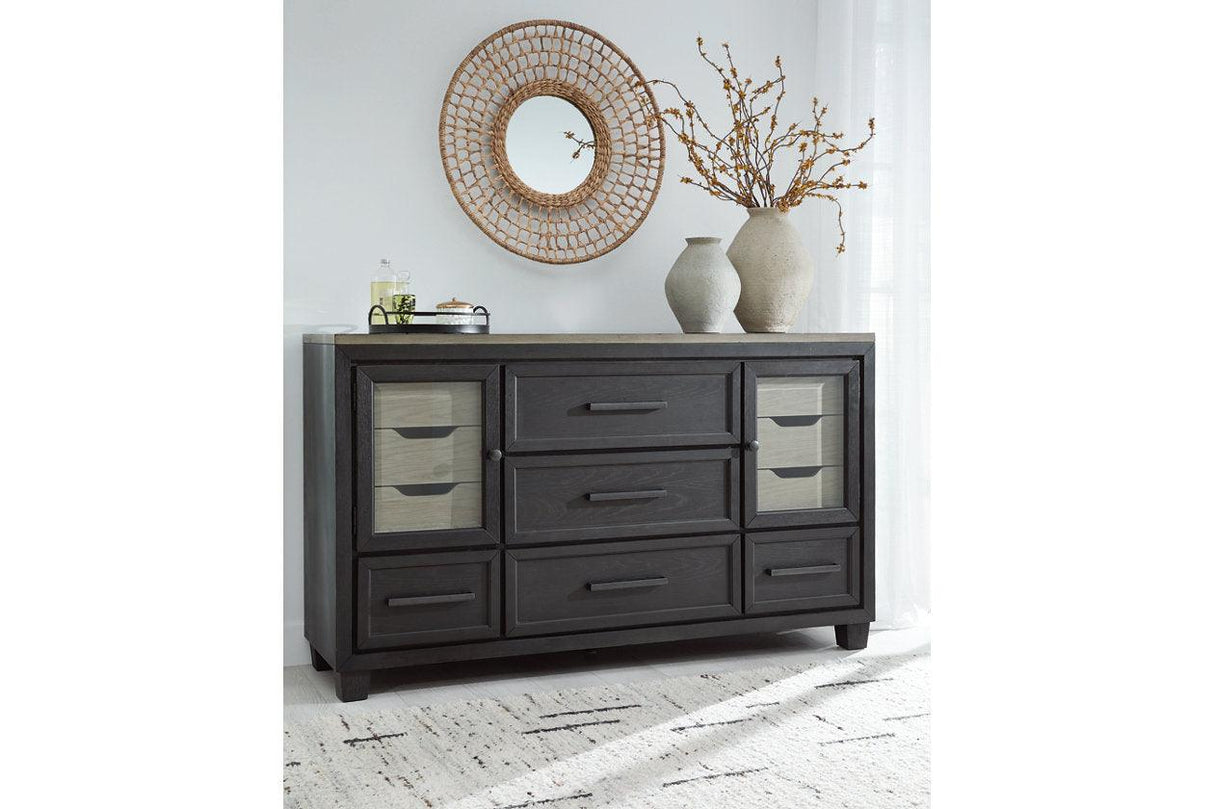 Foyland Black/Brown Dresser by Ashley at Eve Furniture