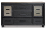 Foyland Black/Brown Dresser by Ashley at Eve Furniture