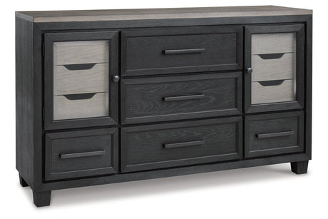 Foyland Black/Brown Dresser by Ashley at Eve Furniture