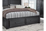 Foyland Black/Brown King Panel Storage Bed by Ashley at Eve Furniture