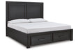 Foyland Black/Brown King Panel Storage Bed by Ashley at Eve Furniture