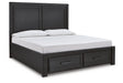 Foyland Black/Brown Queen Storage Platform Bed by Ashley at Eve Furniture