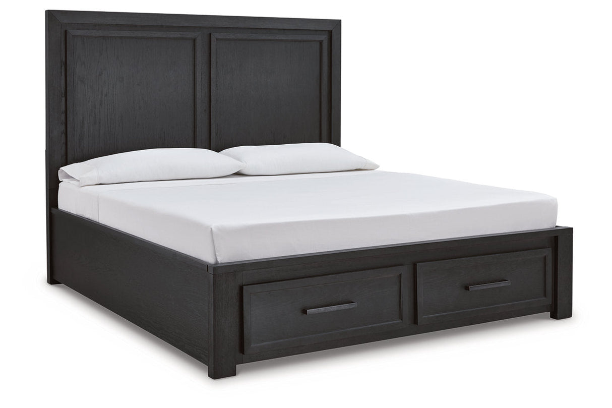 Foyland Black/Brown Queen Storage Platform Bed by Ashley at Eve Furniture
