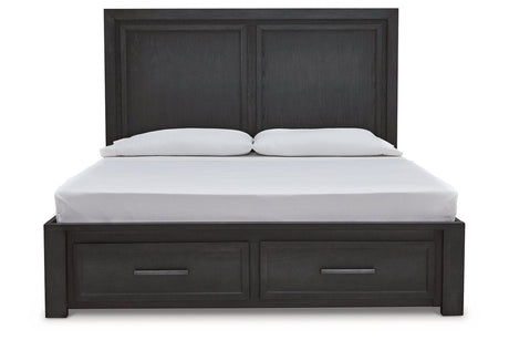 Foyland Black/Brown Queen Storage Platform Bed by Ashley at Eve Furniture