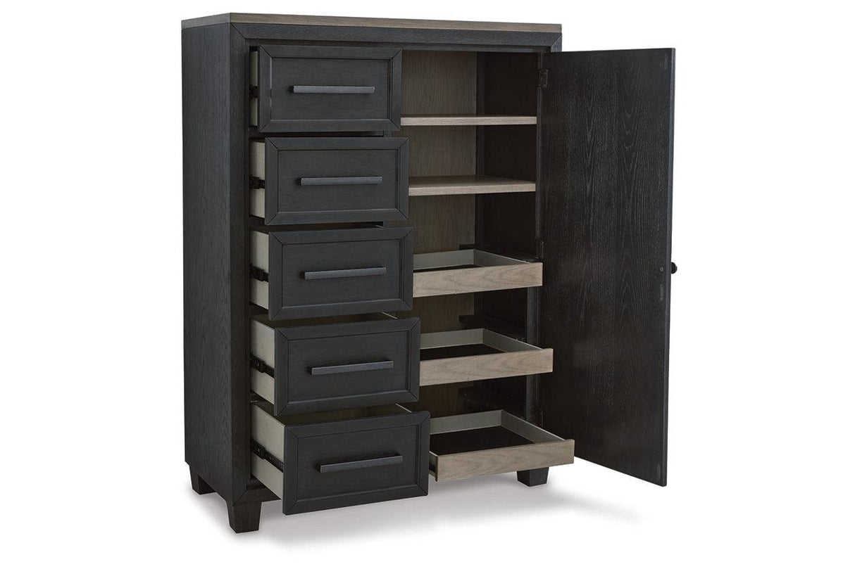 Foyland Black/Brown Door Chest by Ashley at Eve Furniture