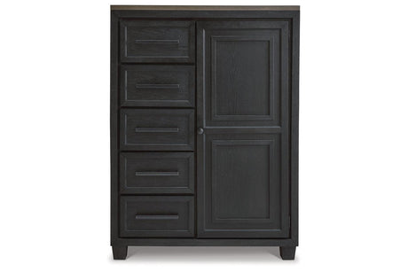 Foyland Black/Brown Door Chest by Ashley at Eve Furniture