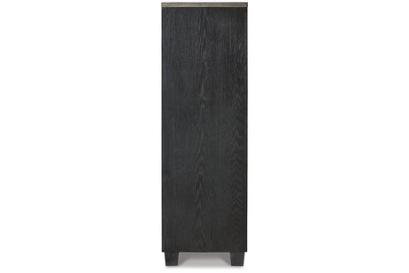 Foyland Black/Brown Door Chest by Ashley at Eve Furniture
