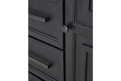 Foyland Black/Brown Door Chest by Ashley at Eve Furniture