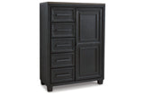 Foyland Black/Brown Door Chest by Ashley at Eve Furniture