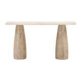 Palm Springs 60" Console Table with White Marble and Whitewash Modern Base
