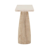 Palm Springs 60" Console Table with White Marble and Whitewash Modern Base