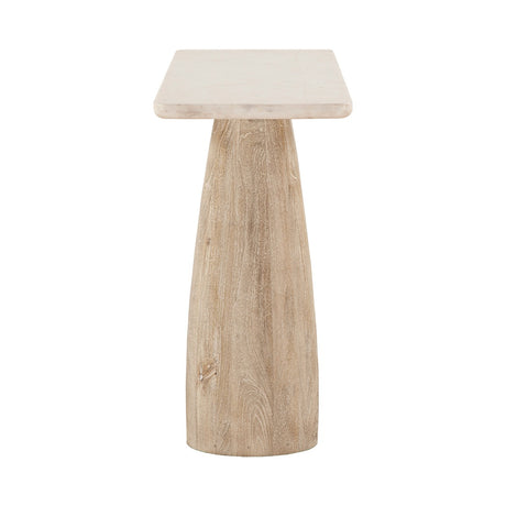 Palm Springs 60" Console Table with White Marble and Whitewash Modern Base by Home Trends & Design at Eve Furniture