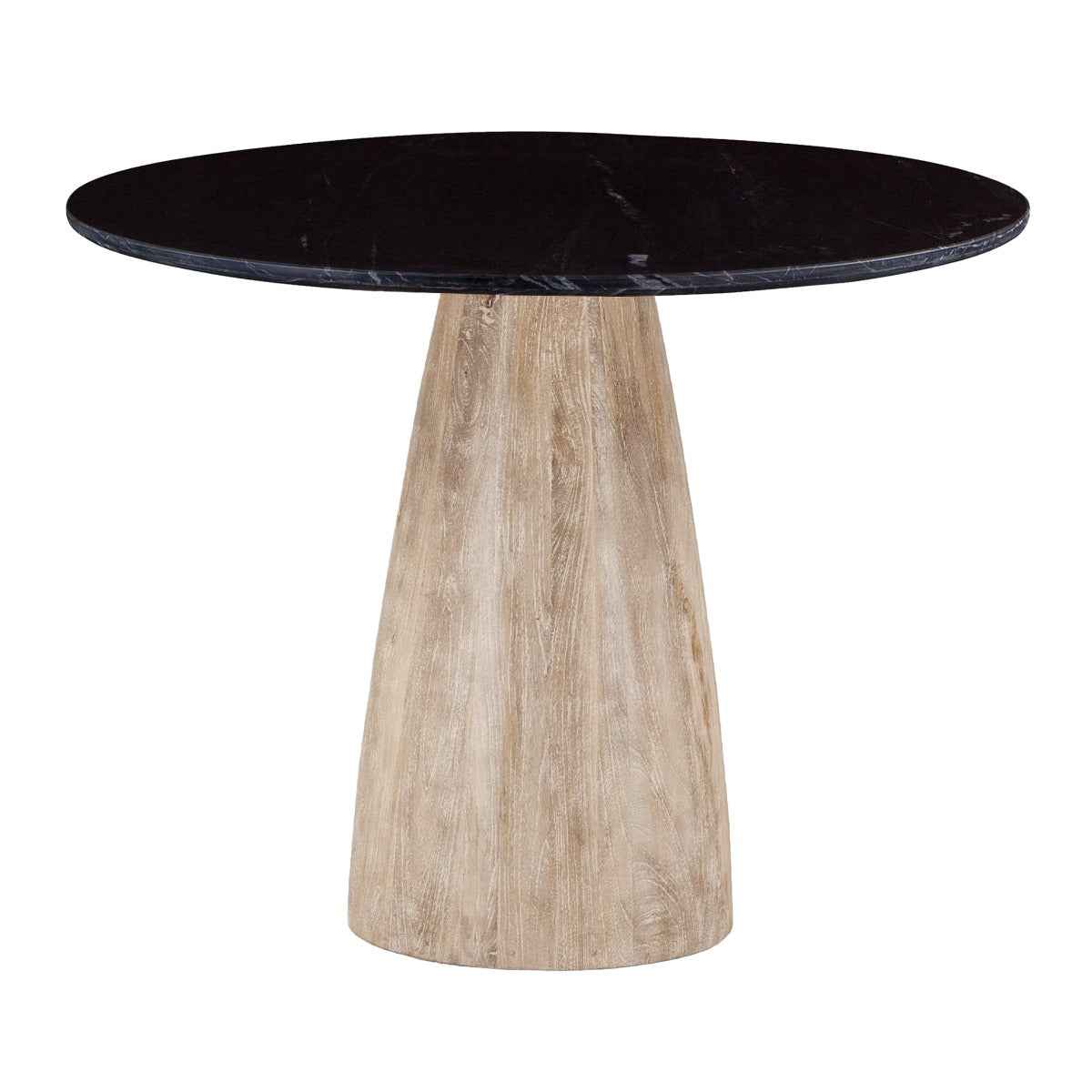 Palm Springs 48" Gathering Table with Black Marble and Whitewash Modern Base by Home Trends & Design at Eve Furniture