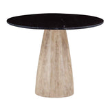 Palm Springs 48" Gathering Table with Black Marble and Whitewash Modern Base by Home Trends & Design at Eve Furniture