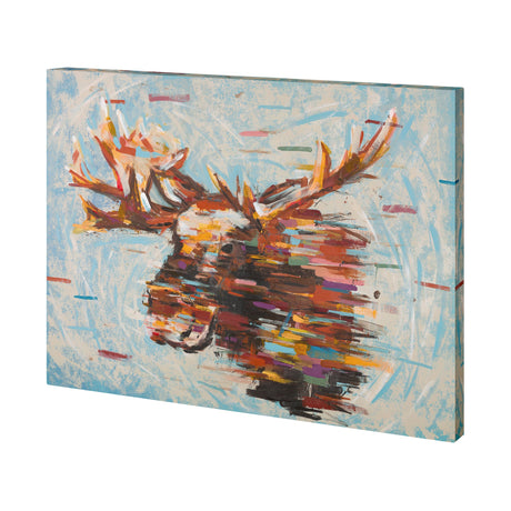 Fractal Moose by Altamura a Hand Embellished Textured Canvas by Mercana at Eve Furniture