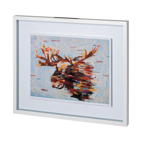 Fractal Moose by Altamura a Hand Embellished Textured Framed Art Print Matted under Glass by Mercana at Eve Furniture