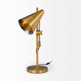 Fragon I (26"H) Gold-Tone Metal Adjustable Cone Shade Table Lamp by Mercana at Eve Furniture
