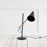 Fragon II(26"H) Black/Gold Metal Adjustable Cone Shade Table Lamp by Mercana at Eve Furniture