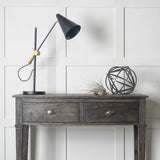 Fragon II(26"H) Black/Gold Metal Adjustable Cone Shade Table Lamp by Mercana at Eve Furniture