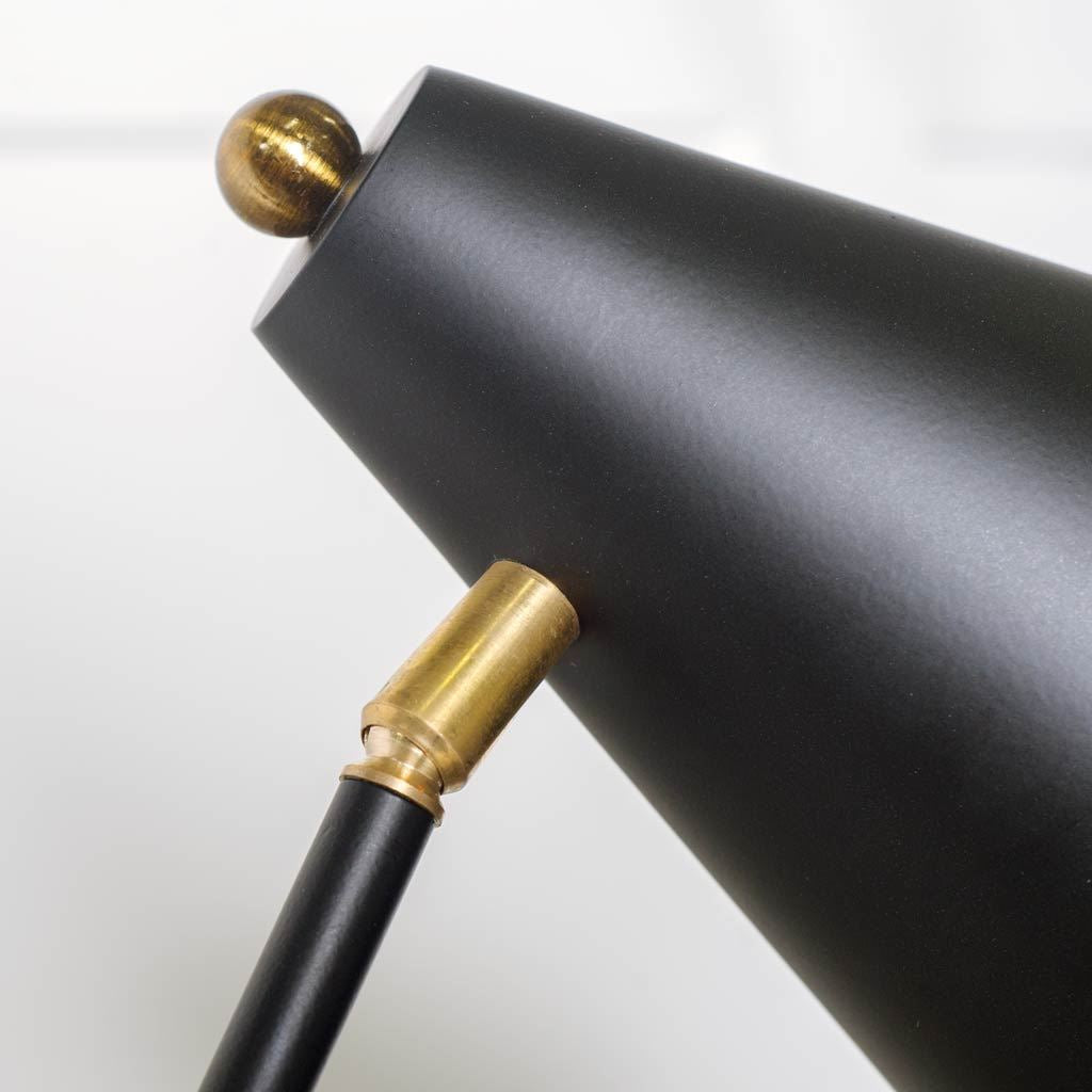 Fragon II(26"H) Black/Gold Metal Adjustable Cone Shade Table Lamp by Mercana at Eve Furniture