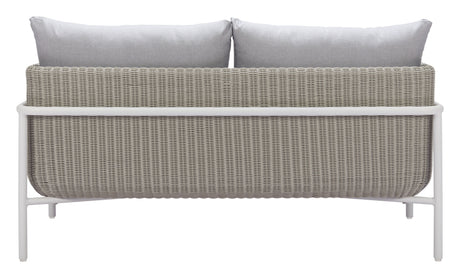Frais Gray Outdoor Loveseat by Zuomod at Eve Furniture