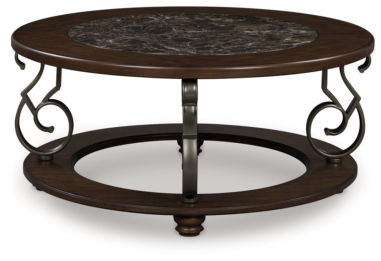 Frallyn Dark Brown Coffee Table by Ashley at Eve Furniture
