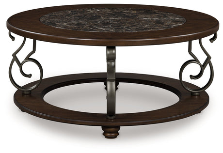 Frallyn Dark Brown Coffee Table by Ashley at Eve Furniture