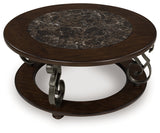 Frallyn Dark Brown Coffee Table by Ashley at Eve Furniture