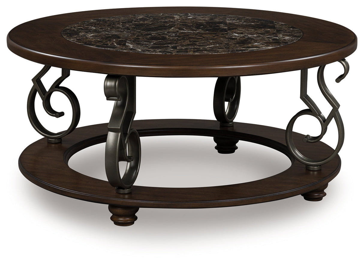Frallyn Dark Brown Coffee Table by Ashley at Eve Furniture