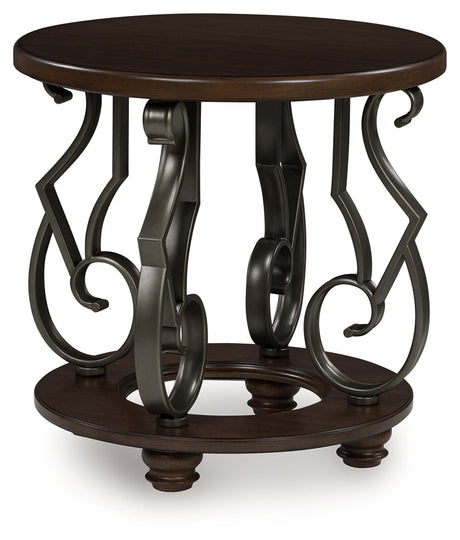 Frallyn Dark Brown End Table by Ashley at Eve Furniture
