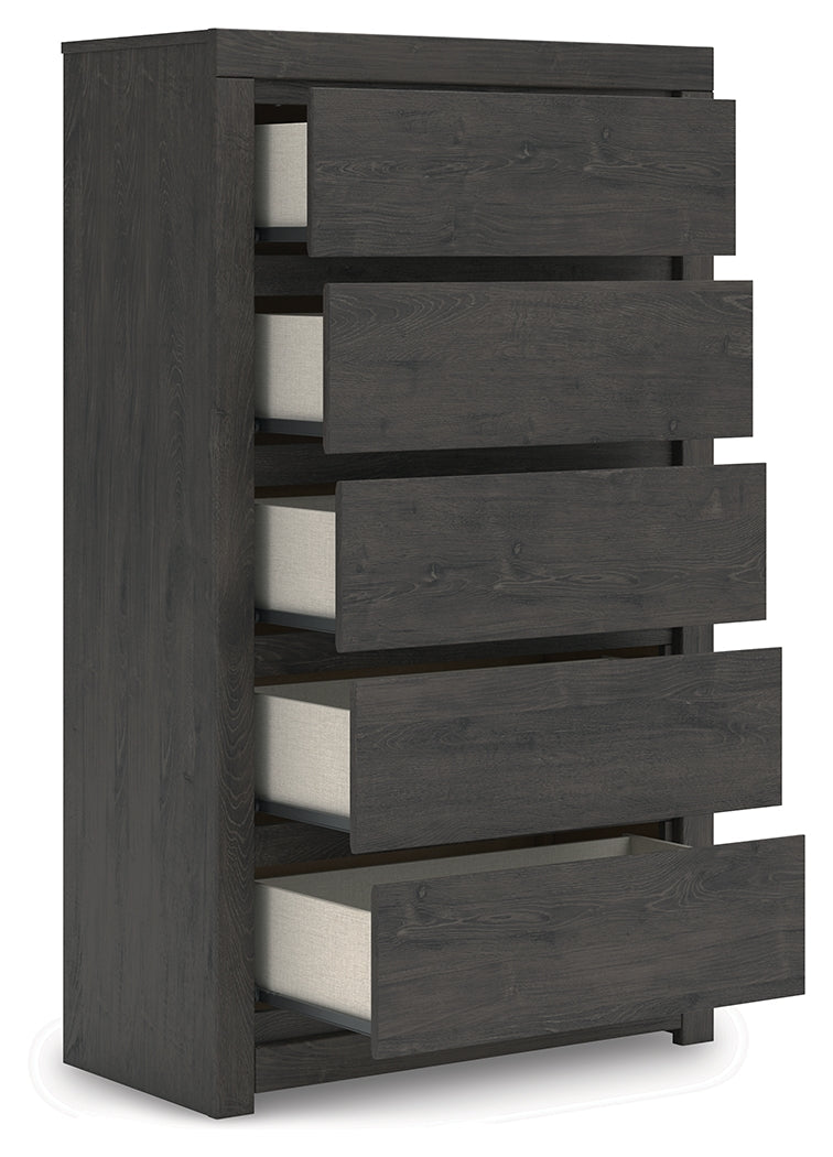Fraluna Charcoal Chest of Drawers by Ashley at Eve Furniture