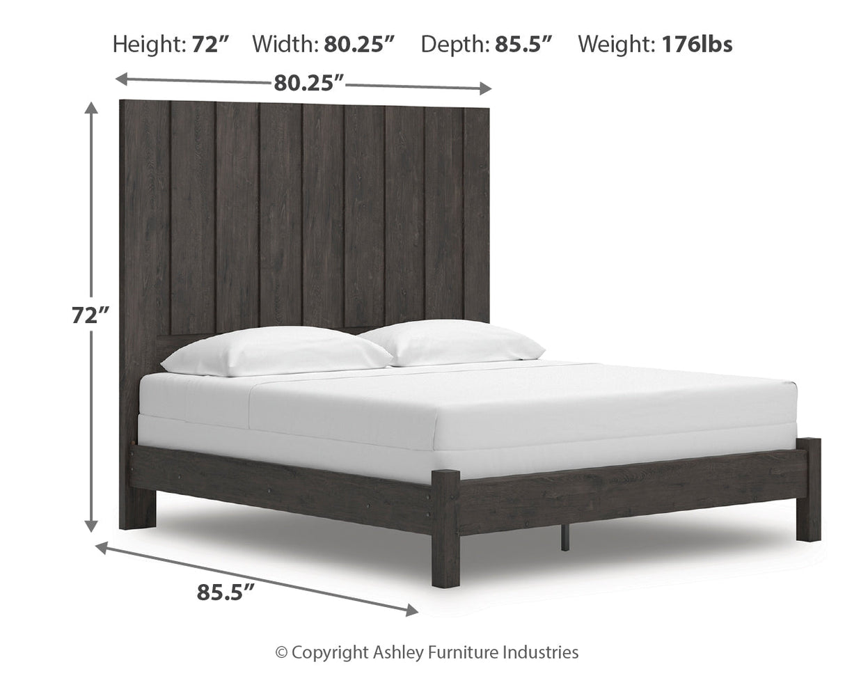 Fraluna Charcoal King Panel Bed by Ashley at Eve Furniture
