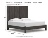 Fraluna Charcoal King Panel Bed by Ashley at Eve Furniture