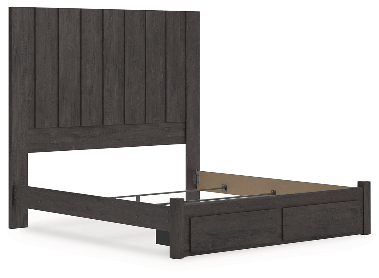 Fraluna Charcoal King Panel Storage Bed by Ashley at Eve Furniture
