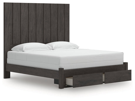 Fraluna Charcoal King Panel Storage Bed by Ashley at Eve Furniture