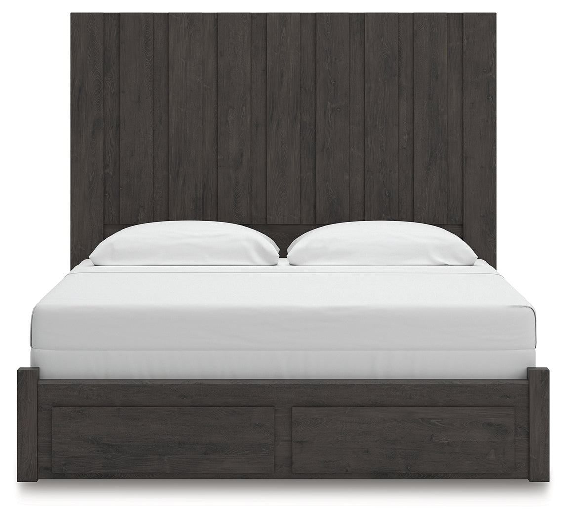 Fraluna Charcoal King Panel Storage Bed by Ashley at Eve Furniture