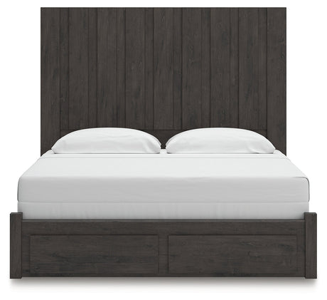 Fraluna Charcoal King Panel Storage Bed by Ashley at Eve Furniture