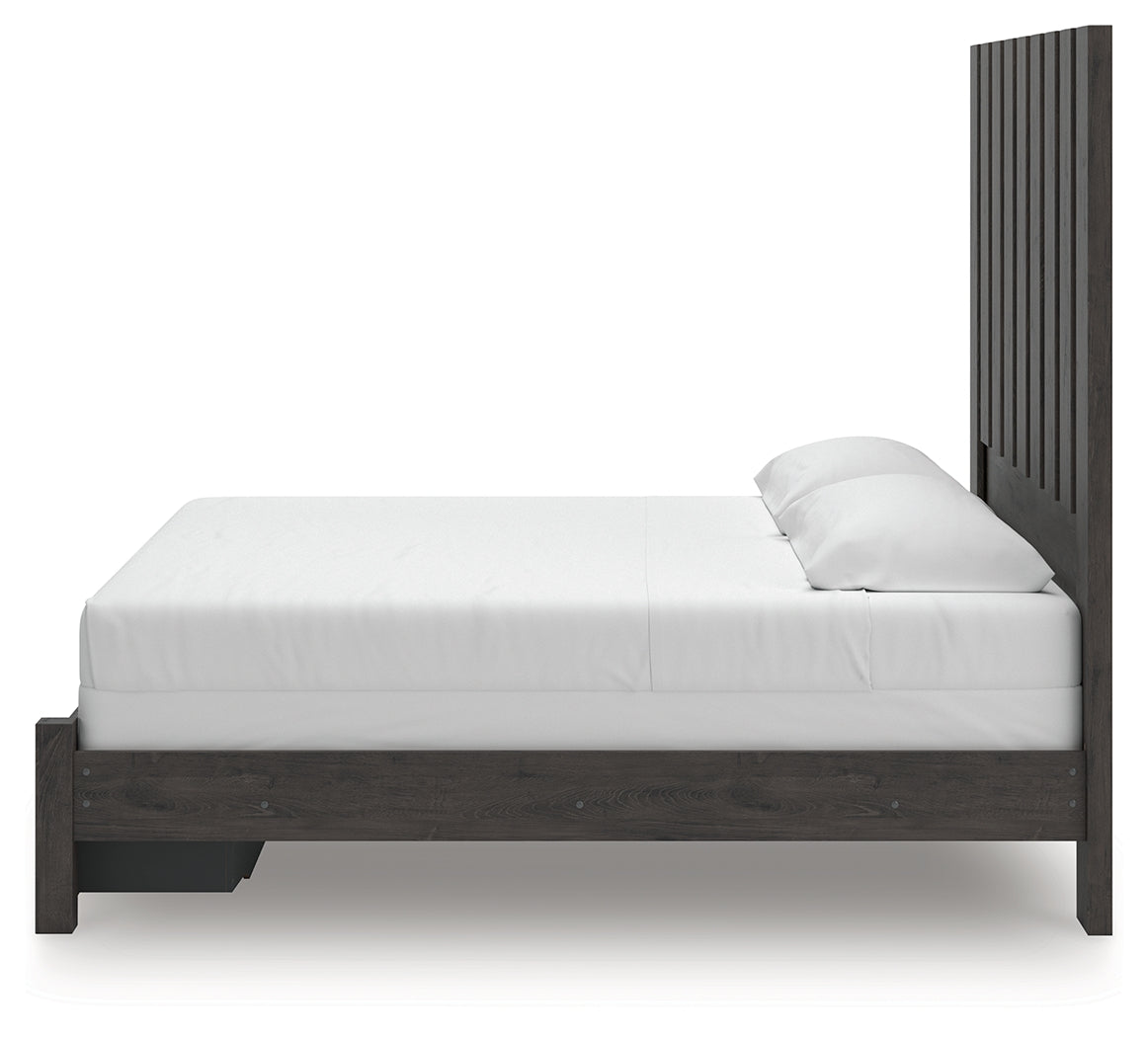 Fraluna Charcoal King Panel Storage Bed by Ashley at Eve Furniture